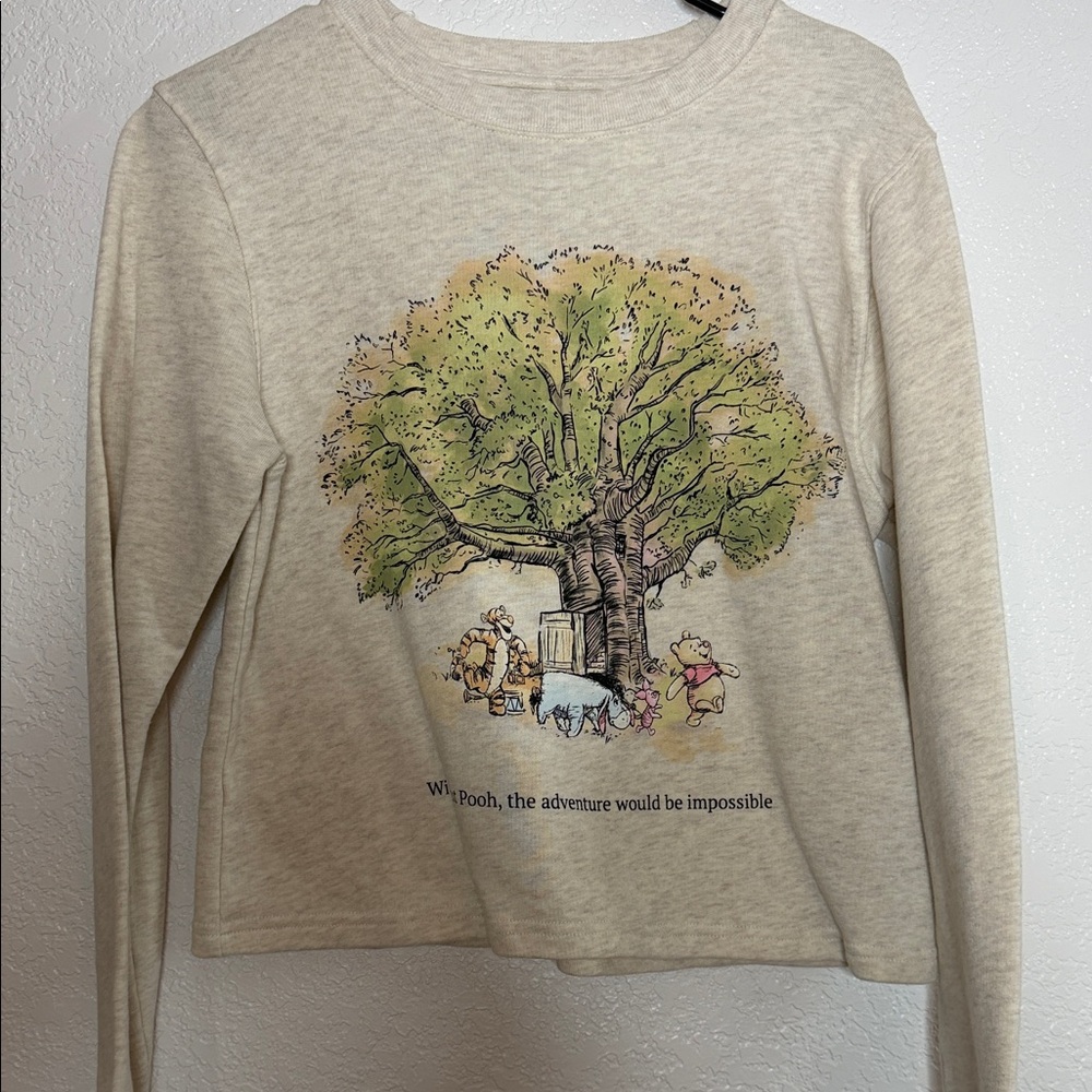 Disney Kids Cream Long Sleeve Tee with Pooh and Friends
